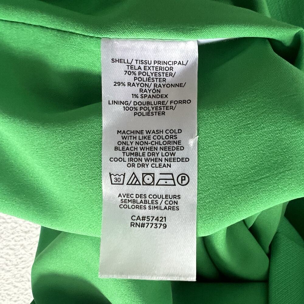 Ann Taylor Women Kelly Green Split Neck Sleeveless Lined Sheath Career Dress 2 - Picture 5 of 7